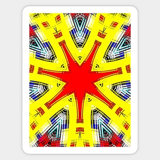 Red Star Colorful Geometric Pattern Sticker